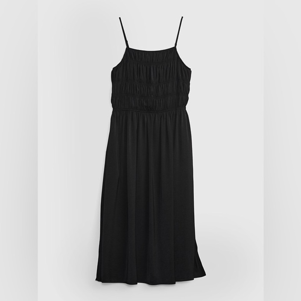 NWT GAP Smocked Halter Midi Dress black size XL tall - Picture 2 of 7